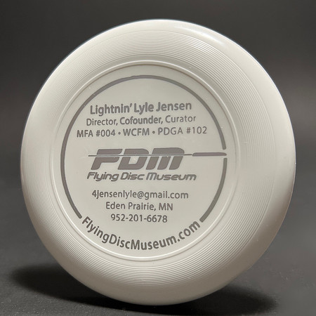 Lightnin' Lyle Jensen—FDM Cofounder—Discraft Mini-Star—White—Silver