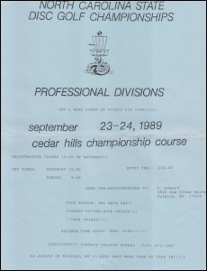 1989 NC State DG Championships (Pro) Raleigh, NC—Sep 23-24, 1989 thumb
