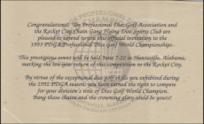 1993 PDGA WC Invitation Huntsville, AL—June 7-12, 1993 thumb