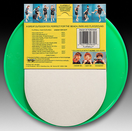Getgey, Inc.—The Flat Ball—First Bouncing Flyer—Green—Package Back