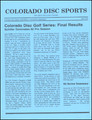 Black Hawk Metro DG League Report