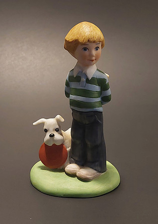 "Boy and Frisbee Dog"