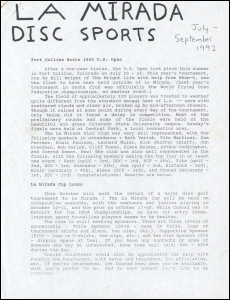 La Mirada Disc Sports JulSep 92 thumb