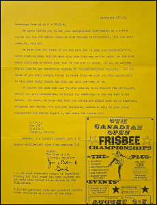 1976—6th Canadian Open Frisbee Championships—Toronto Islands, Canada—Aug 6–7, 1976