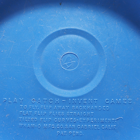Frisbee—2A Reverse Mold—Blue—No Wham-O—Pat. Pend—No T.M. Script—Bottom