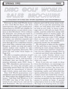 Disc Golf World Sales Brochure—Spring 1992 thumb