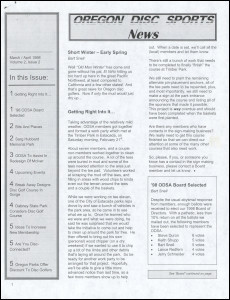 ODGA Oregon Disc Sports News v2n2 MarApr98