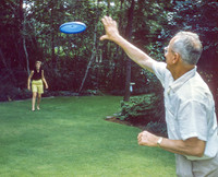1958—Backyard Frisbee Tossing—35mm Slide