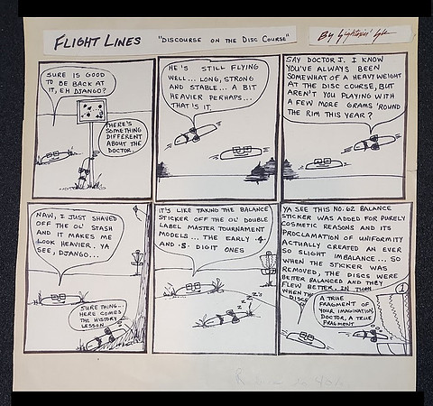 Cartoon Artwork—"Discourse on the Disc Course"—Flight Lines—Lightnin' Lyle