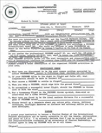 #059—Richard H. Warden —IFA Charter Member Application (no date)