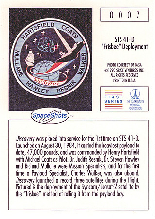 1990—Space Shots—#STS 41-D—"Frisbee" Deployment—Side 2