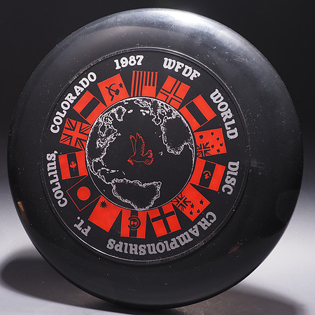 1987 WFDF—Discraft Sky-Styler—Black—Silver, Metallic Red