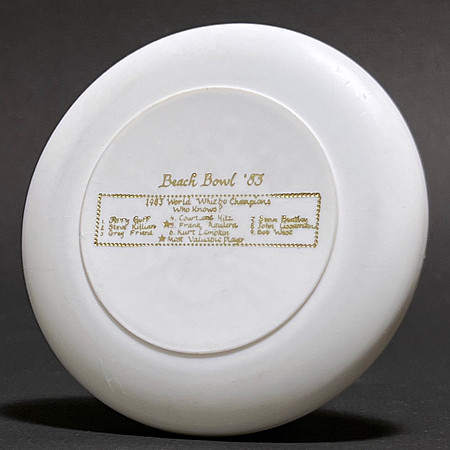 Beach Bowl, 1983 (3rd)—Dynamic Disc Mini-Flyer—White—Gold