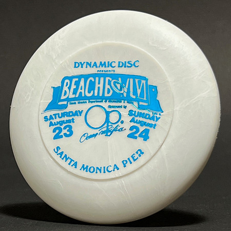 Beach Bowl, 1986 (6th)—Dynamic Disc Mini-Flyer—White Swirl—Metallic Blue