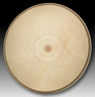 ATPP—American Trends Pluto Platter—White, with Yellow/Orange Intrusions—Backlit View