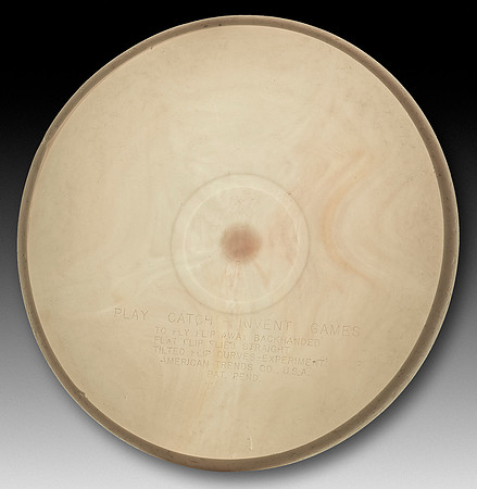 ATPP—American Trends Pluto Platter—White, with Yellow/Orange Intrusions—Backlit View