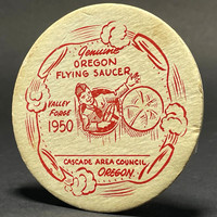 Cascade Plywood Corp.—Oregon Flying Saucer—Pressed Wood Fiber—Red