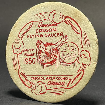 Cascade Plywood Corp.—Oregon Flying Saucer—Pressed Wood Fiber—Red