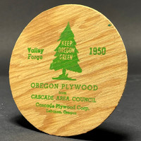 Cascade Plywood Corp.—Oregon Flying Saucer—Plywood—Green—Back
