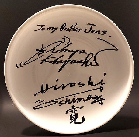Hiroshi & Nobuya—Japan Champions—Wham-O 80E Mold—White—Red, Metallic Gold, Autograph Back