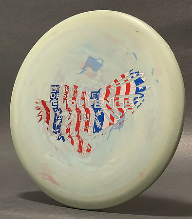 Des Moines Challenge, 2024—DGA Quake—Gray, Blue, Red Swirl—Metallic Flag