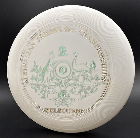 Australian Championships, 1984—Wham-O--80E Mold—White—Green, Gold