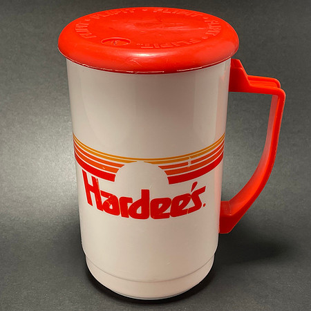 Comeback Cup, Hardee’s—Whirley Cup—Mini Lid—Orange