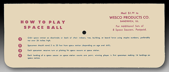 Wesco Products Co—Space Ball—Package Header Back