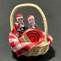 Doll Accessory—Picnic Basket—Red—Black