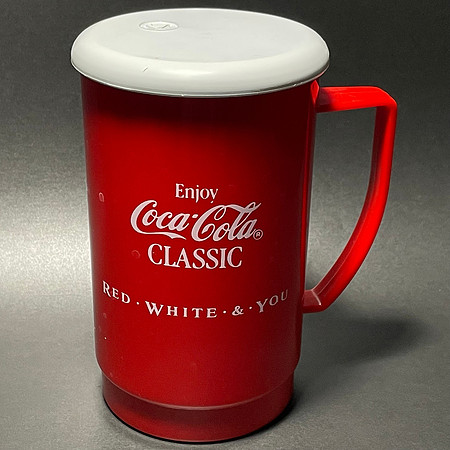 Coca-Cola Cup, Classic—Teletype Mecca Cup—Mini Lid—White