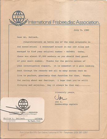 2406-Phil Pollack-IFA Membership card explanation letter