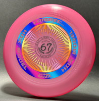 Charlie Burke 67th Birthday—Wham-O HDX 82E Mold—Dark Rose—Black, Teal Rainbow, Metallic Sunset