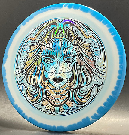 Savant, Halo Star—Shapeshifter—Blue-White-Blue Swirl—Black, Silver, Gold, Metallic Blue
