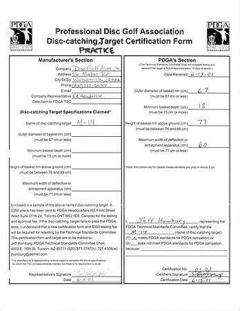 2001-6-19—DGA M-14 DCT—Approval Form