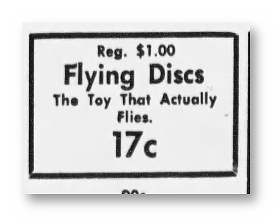 1952, 07/30—Flying Discs—Buck’s Department Store—The Parsons Sun