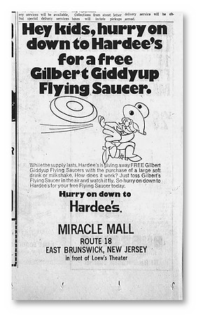 1971, 08/22—Gilbert Giddyup's Flying Saucer—Hardee's—The Central New Jersey Home News