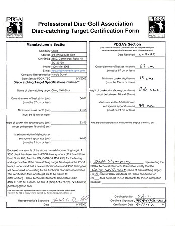 2002-11-9—Ching Skill-Shot DCT—Approval Form