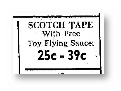 1957, 08/22—Flying Saucer—Scotch Tape—The Daily Messenger