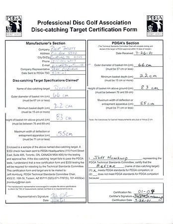 2001-7-26—Pinop Targets Reflex DCT—Approval Form