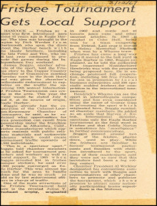 Frisbee Tournament Gets Local Support—Newspaper—Mar 12, 1969 thumb
