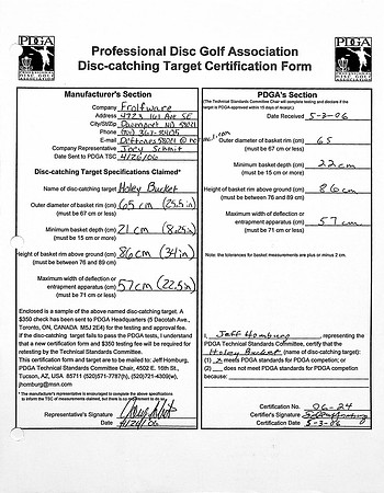 2006-5-3—Frolfware Holey Bucket DCT—Approval Form