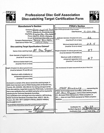 2006-11-20—Quest AT AT Disc Trapper DCT—Approval Form