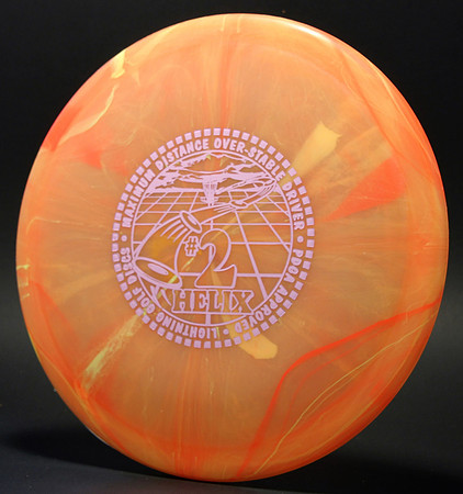 #2 Helix—Orange-Yellow Swirl—Metallic Pink