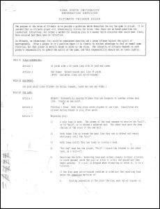 Iowa State Recreation Services Ultimate Frisbee Rules—pre 1989