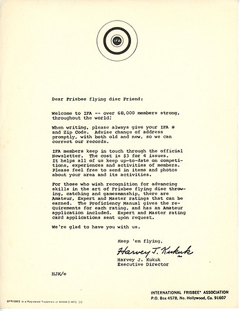 69029-Al Bonopane-IFA Membership Welcome Letter