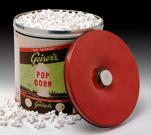 Pop Corn Can & Lid—Geiser's