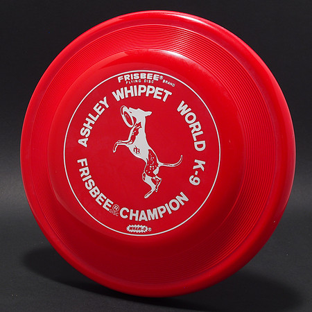 Ashley Whippet—K-9 Champion—Wham-O FB6 Mold—Red—Silver