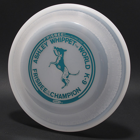 Ashley Whippet—K-9 Champion—Wham-O FB6 Mold—Unpigmented—Metallic Blue, Green