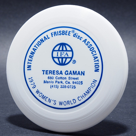 Teresa Gaman—1979 Women's World Champion—Wham-O Mini—White—Blue