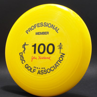 PDGA Member Disc—Wham-O 40 Mold—John Kirkland—Yellow #100